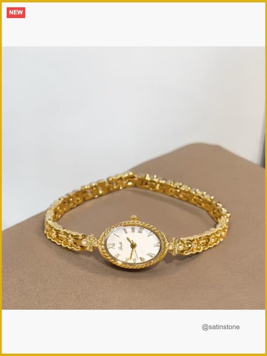 Amazon.com: CARLIEN Fashion Vintage Gold Oval Quartz Watches  Vintage Gold Oval Quartz Watch - Alloy Steel Band, Roman Numerals, Slim Bracelet
